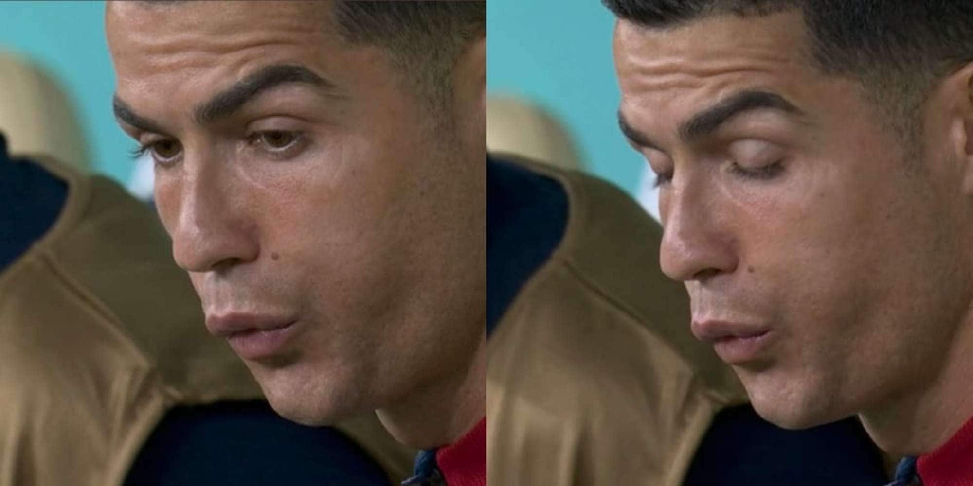 Cristiano Ronaldo e la reazione al gol di En-Nesyri