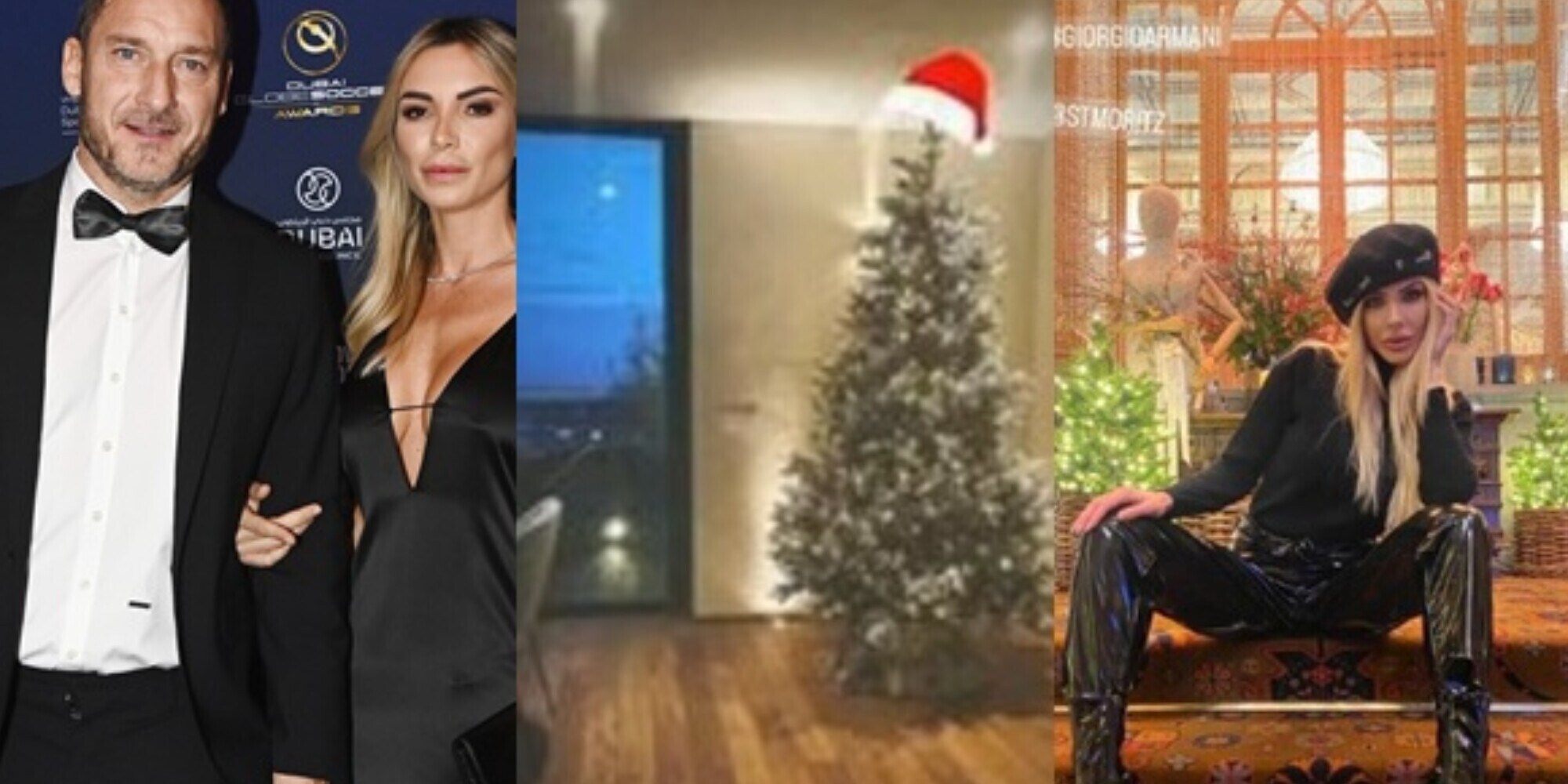 Natale a casa Totti-Bocchi: Noemi mostra la nuova casa, Ilary Blasi festeggia a St. Moritz