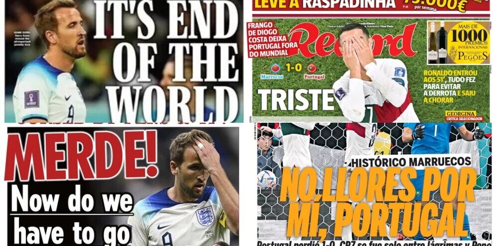 Portogallo e Inghilterra, le delusioni mondiali sulle prime pagine