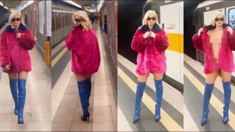 Beatrice Quinta, la regina di X Factor nuda nella metropolitana di Milano