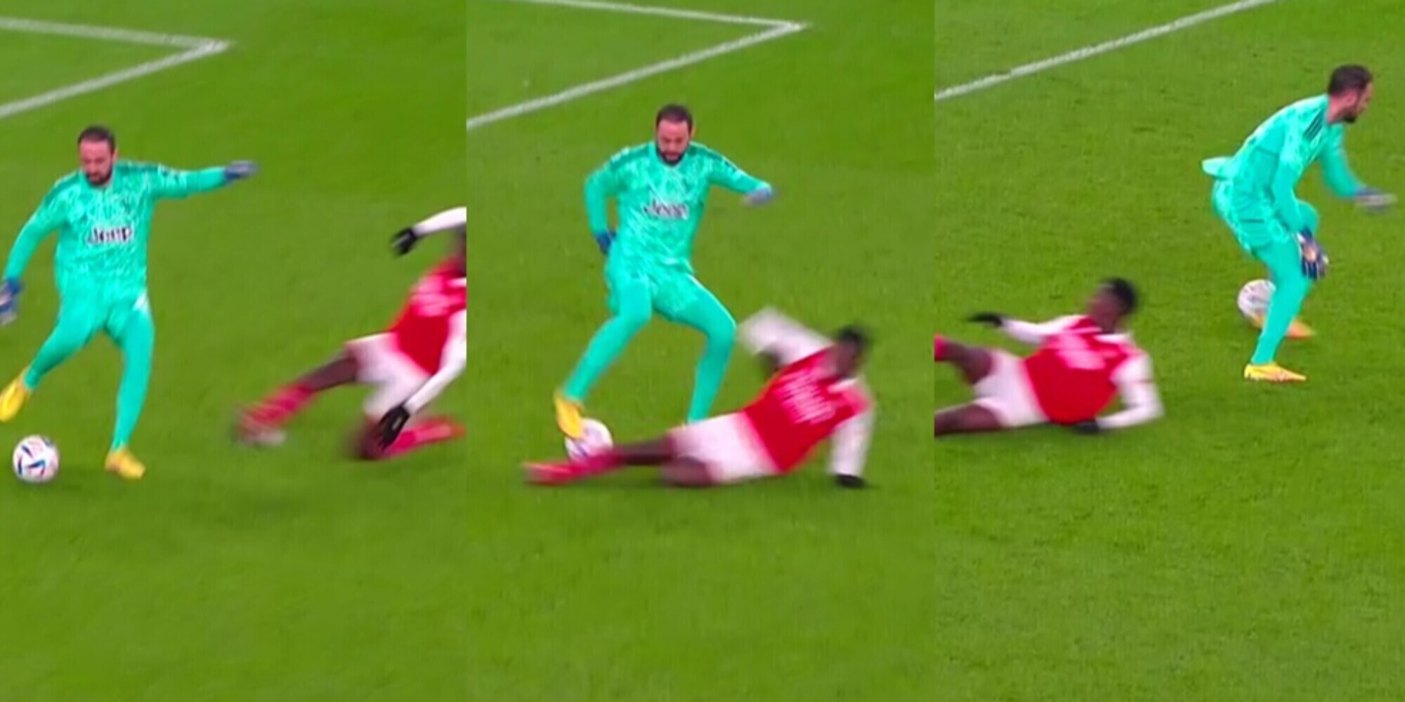 Arsenal-Juventus, Pinsoglio e la gambeta su Nketiah: tifosi bianconeri scatenati