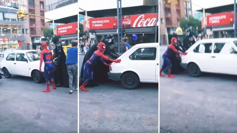 Spiderman, Batman e Darth Vader salvano la vecchia Fiat