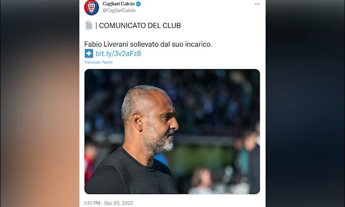 Il Cagliari cambia, è ufficiale: esonerato Liverani