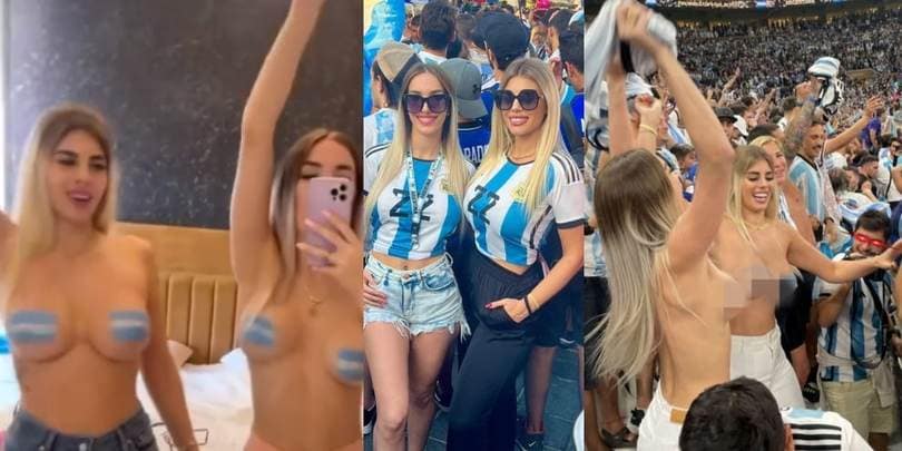 Noe e Milu in topless per la vittoria dell'Argentina