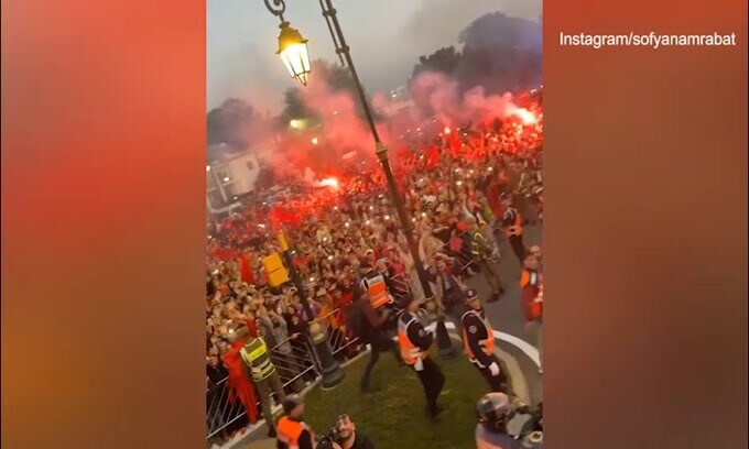 Mondiali, il Marocco festeggia per le vie di Rabat