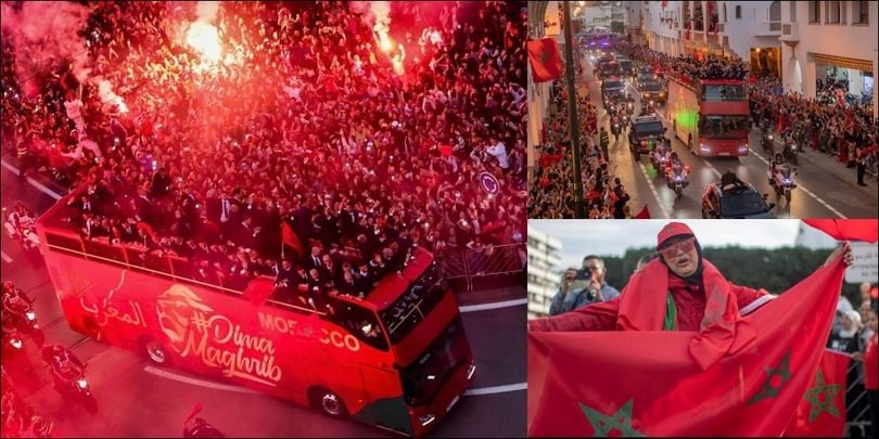 Marocco, le straordinarie immagini dell'accoglienza dei giocatori dopo il super Mondiale