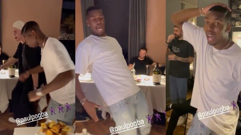 Pogba scatenato durante la cena di Natale: che balletto con Vlahovic!