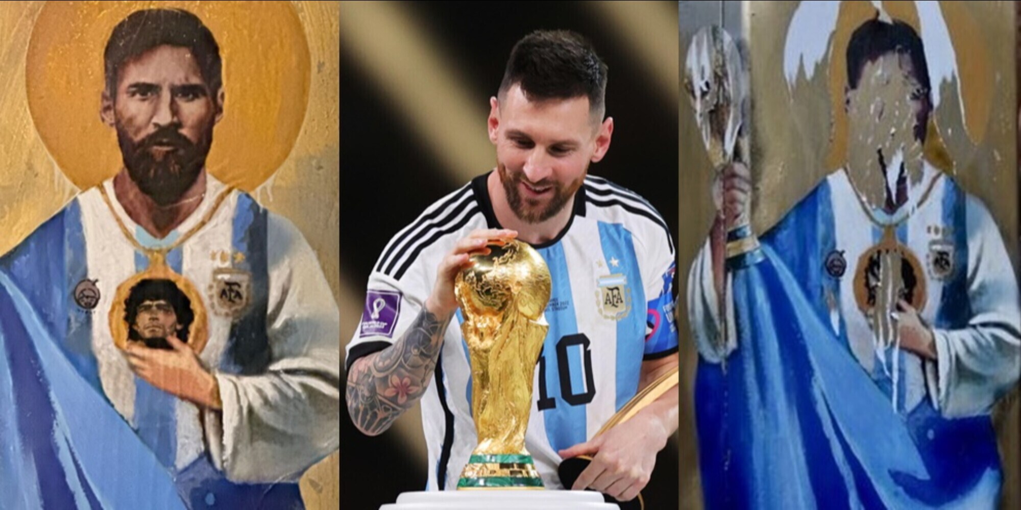 Messi e Maradona sfregiati: vandalizzato a Barcellona il murale di Tvboy