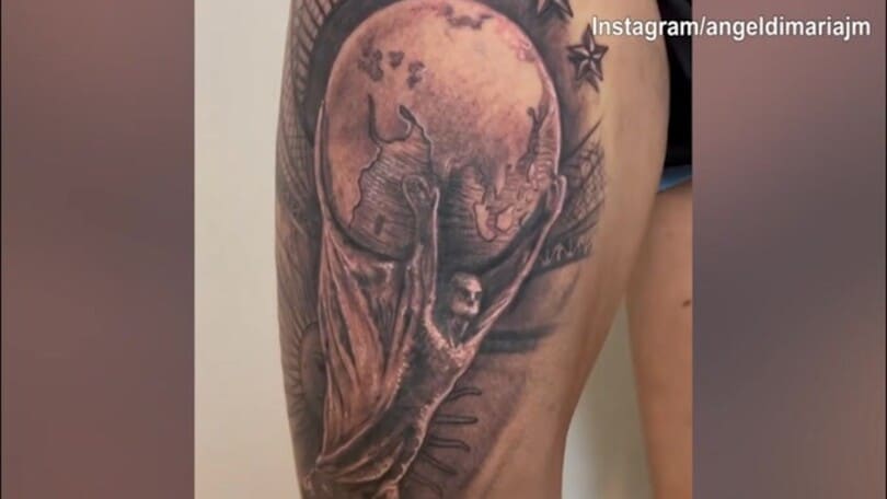 Argentina, Di Maria si tatua la Coppa del Mondo