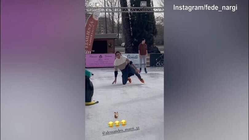 Che caduta sui pattini per Matri!