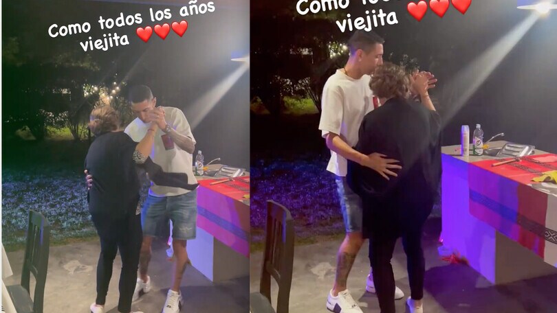 Juventus, Di Maria è in forma e balla con la mamma