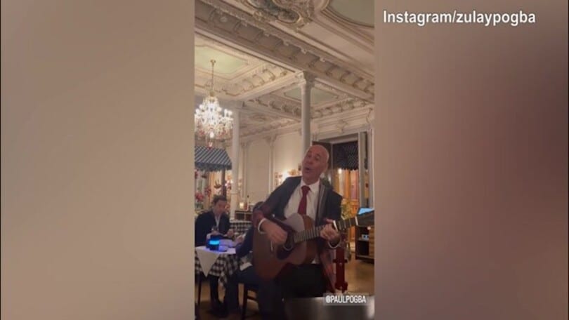 Cena per Pogba e compagna sulle note di "Volare"