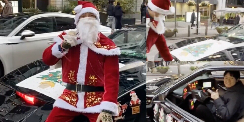 Ma quale slitta! In Giappone Babbo Natale arriva su auto d'epoca