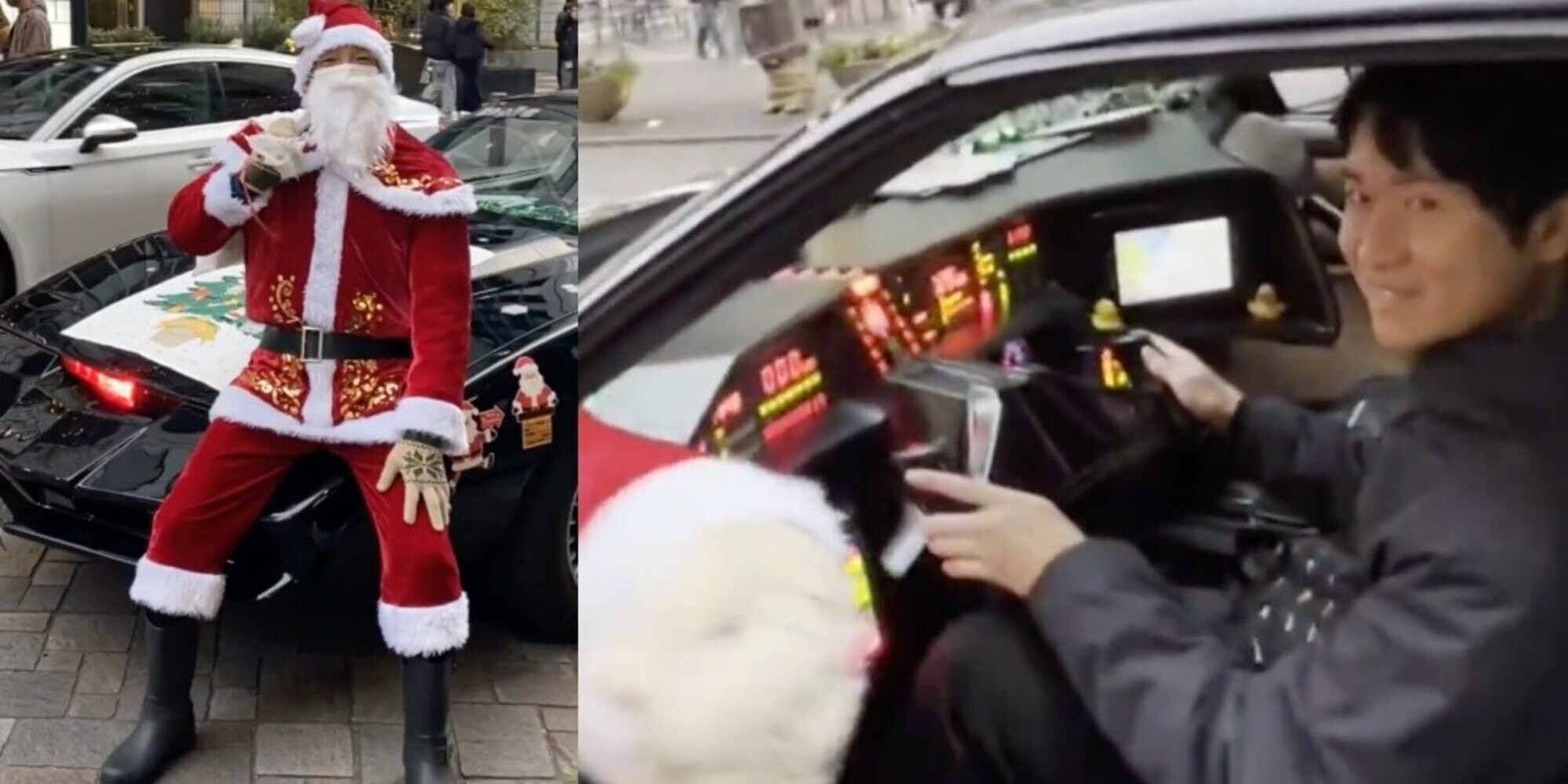 Babbo Natale è senza slitta: preferisce le auto d’epoca! VIDEO