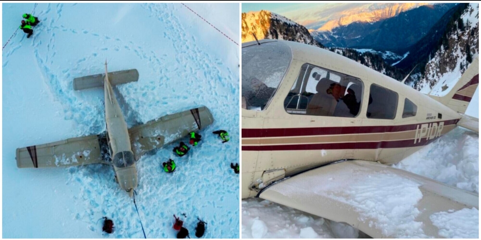 Atterraggio d'emergenza su una montagna, le incredibili immagini dal Trentino