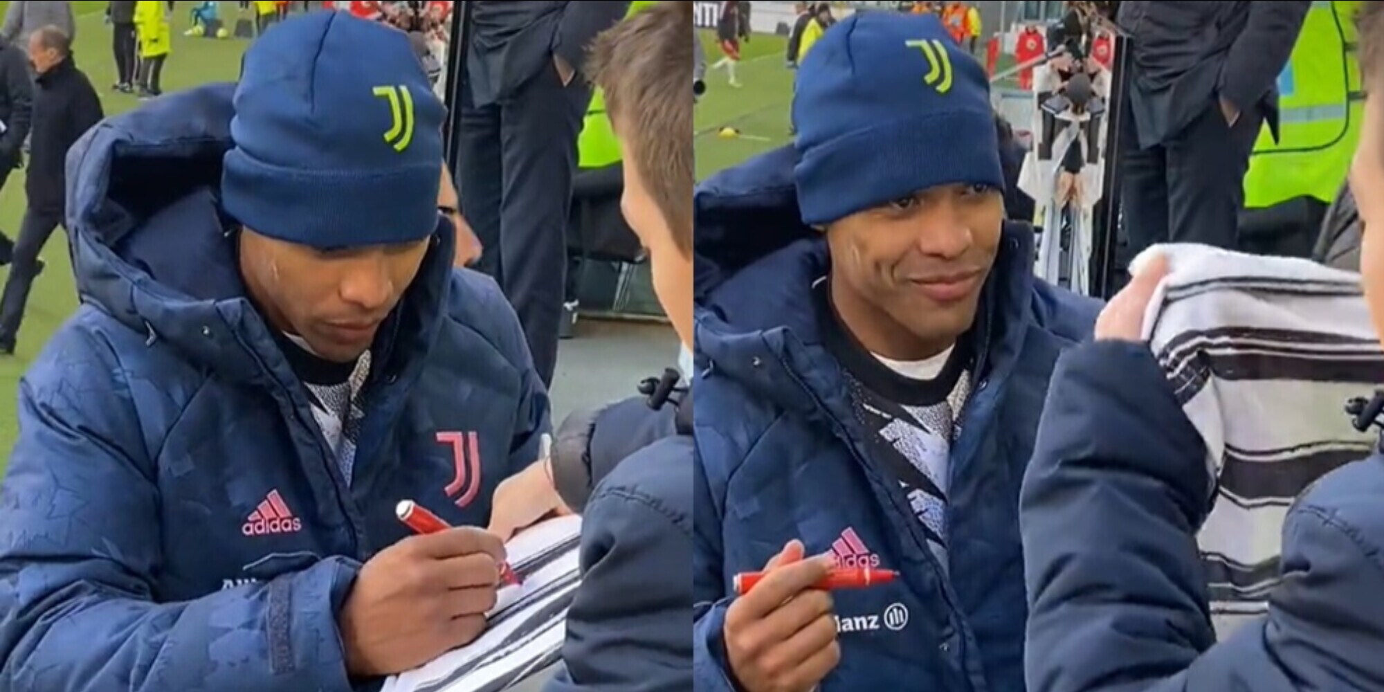 Alex Sandro e il cappellino negato ai tifosi: "Fa freddo" VIDEO