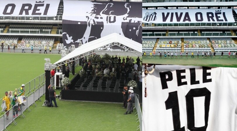 Pelé, la veglia funebre: la solenne processione davanti al feretro