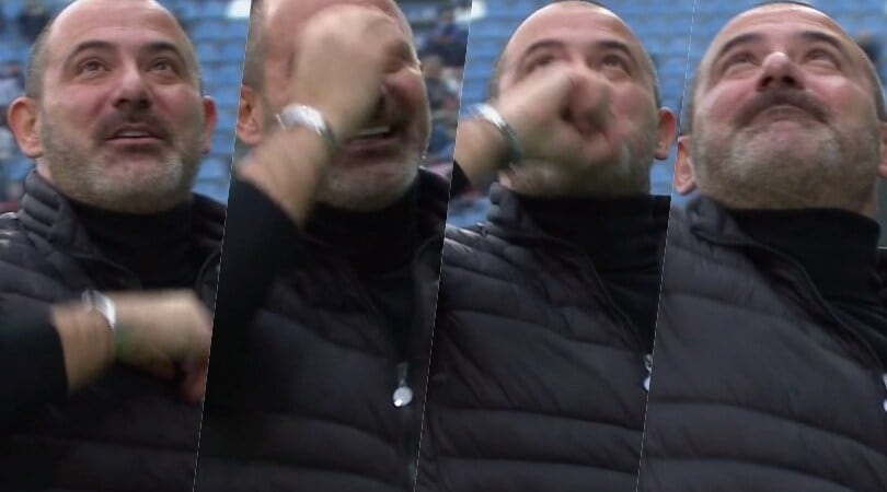 Augello segna il 2-0, Stankovic alza gli occhi al cielo e manda un bacio pensando a Mihajlovic