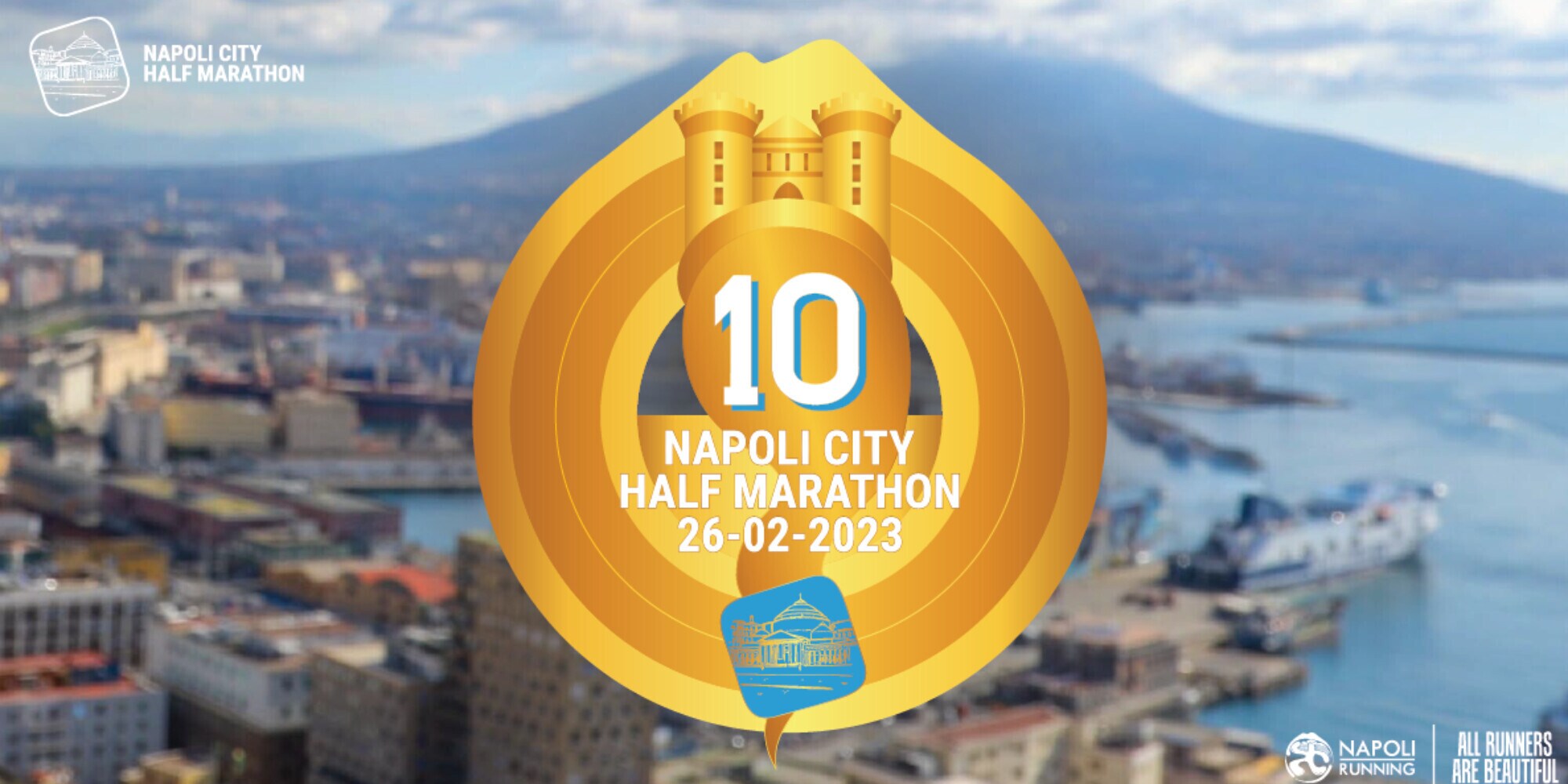 Napoli City Half Marathon, sulla medaglia c'è il “Maschio” e Piazza Plebiscito