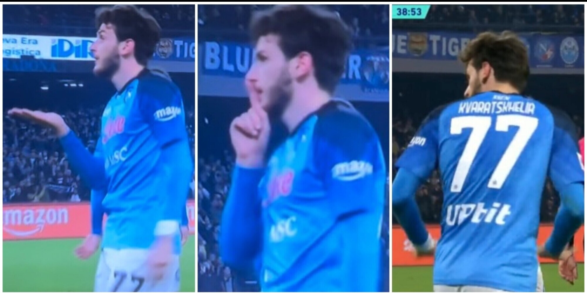 Napoli-Juve, Kvaratskhelia e l'esultanza polemica alla Cristiano Ronaldo