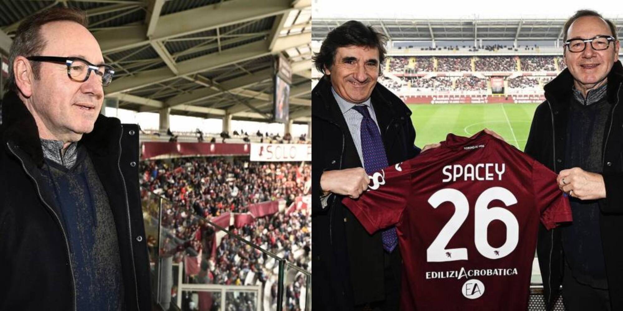Kevin Spacey con Cairo: il Torino celebra il tifoso speciale sui social
