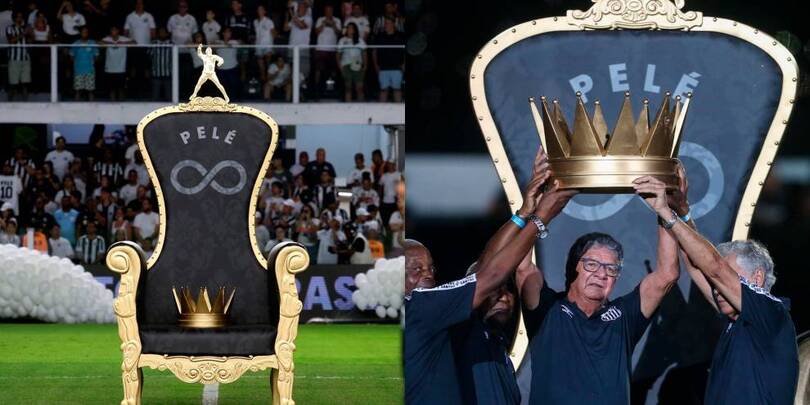 Pelé, un trono e una corona sul campo del Santos