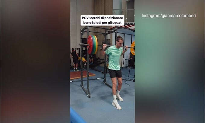 Il ballo di Tamberi durante l'allenamento: il siparietto social