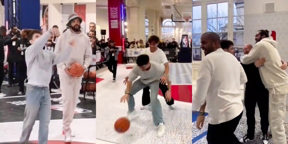 Leclerc e Gasly si danno al basket: a Parigi sfidano le stelle dell'NBA