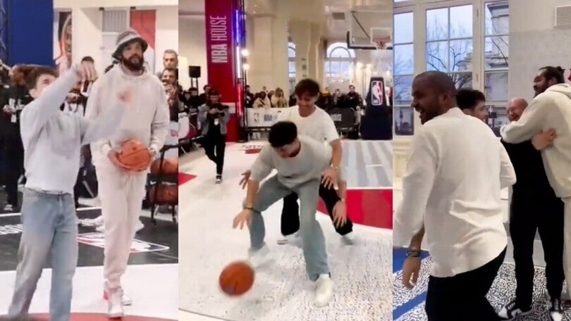 Leclerc e Gasly si danno al basket: a Parigi sfidano le stelle dell'NBA