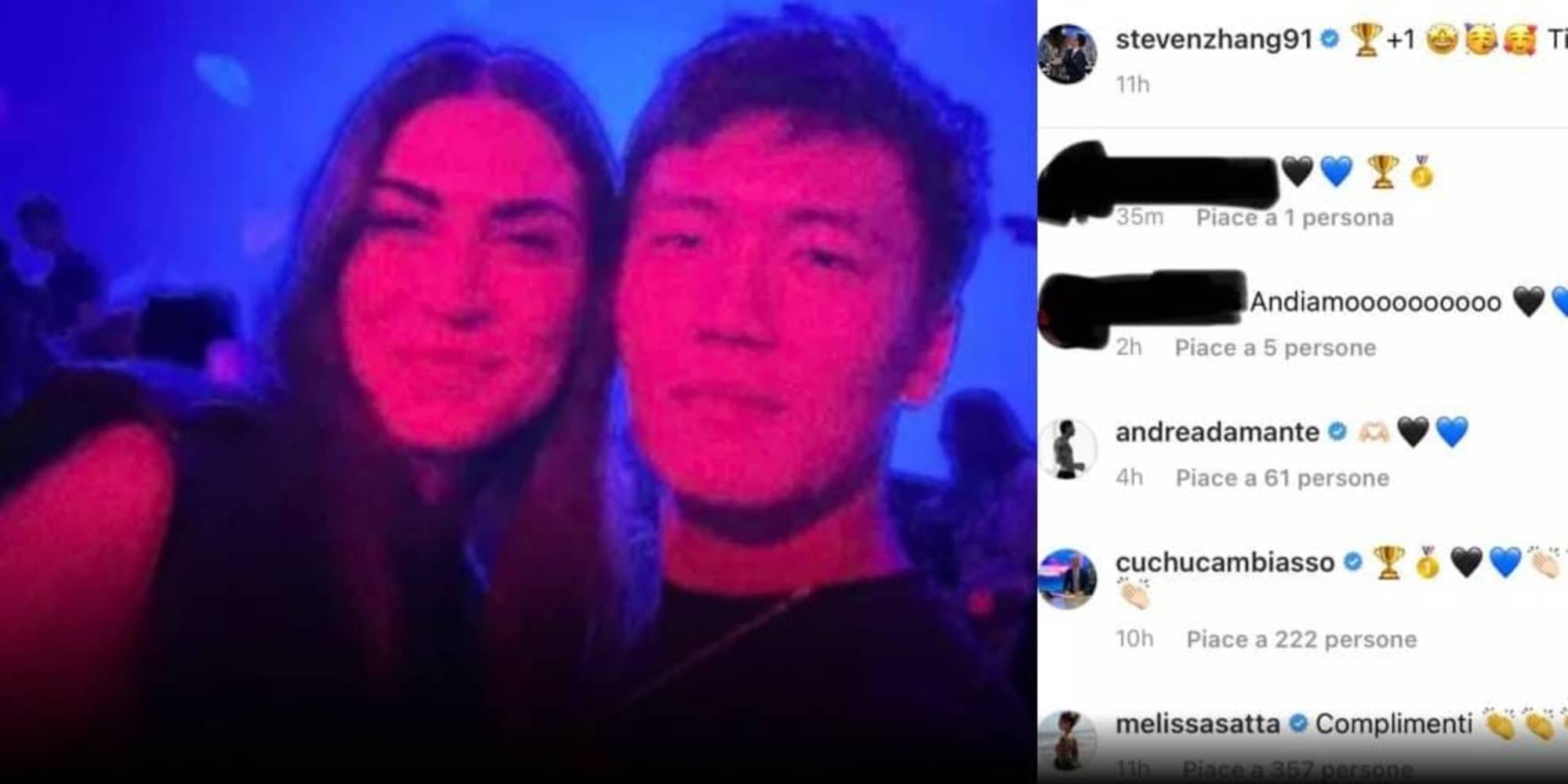 Melissa Satta e Steven Zhang: foto e complimenti social, cosa c'è sotto?