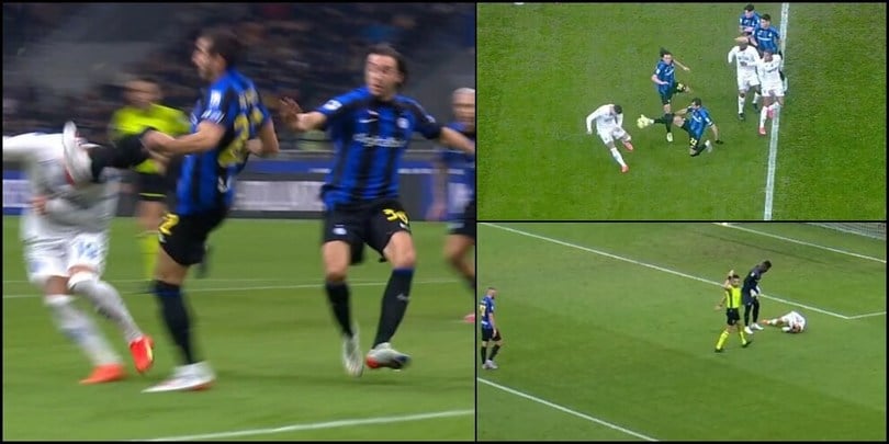 Inter-Empoli, Mkhitaryan colpisce Caputo in area: non è rigore per Rapuano