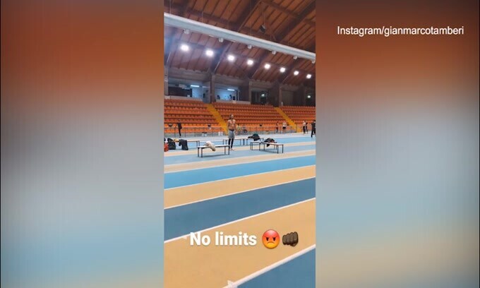 Tamberi prova il salto: il risultato è incredibile!