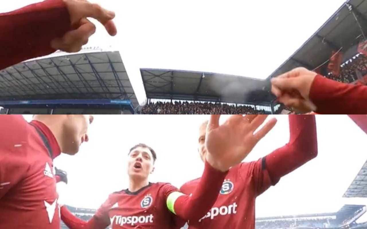Sparta Praga, l'attaccante segna con la bodycam addosso: il video incredibile