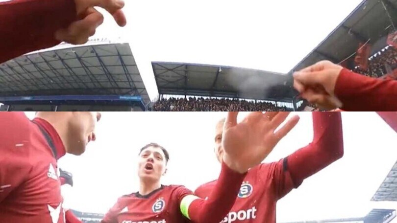 Sparta Praga, l'attaccante segna con la bodycam addosso: il video incredibile