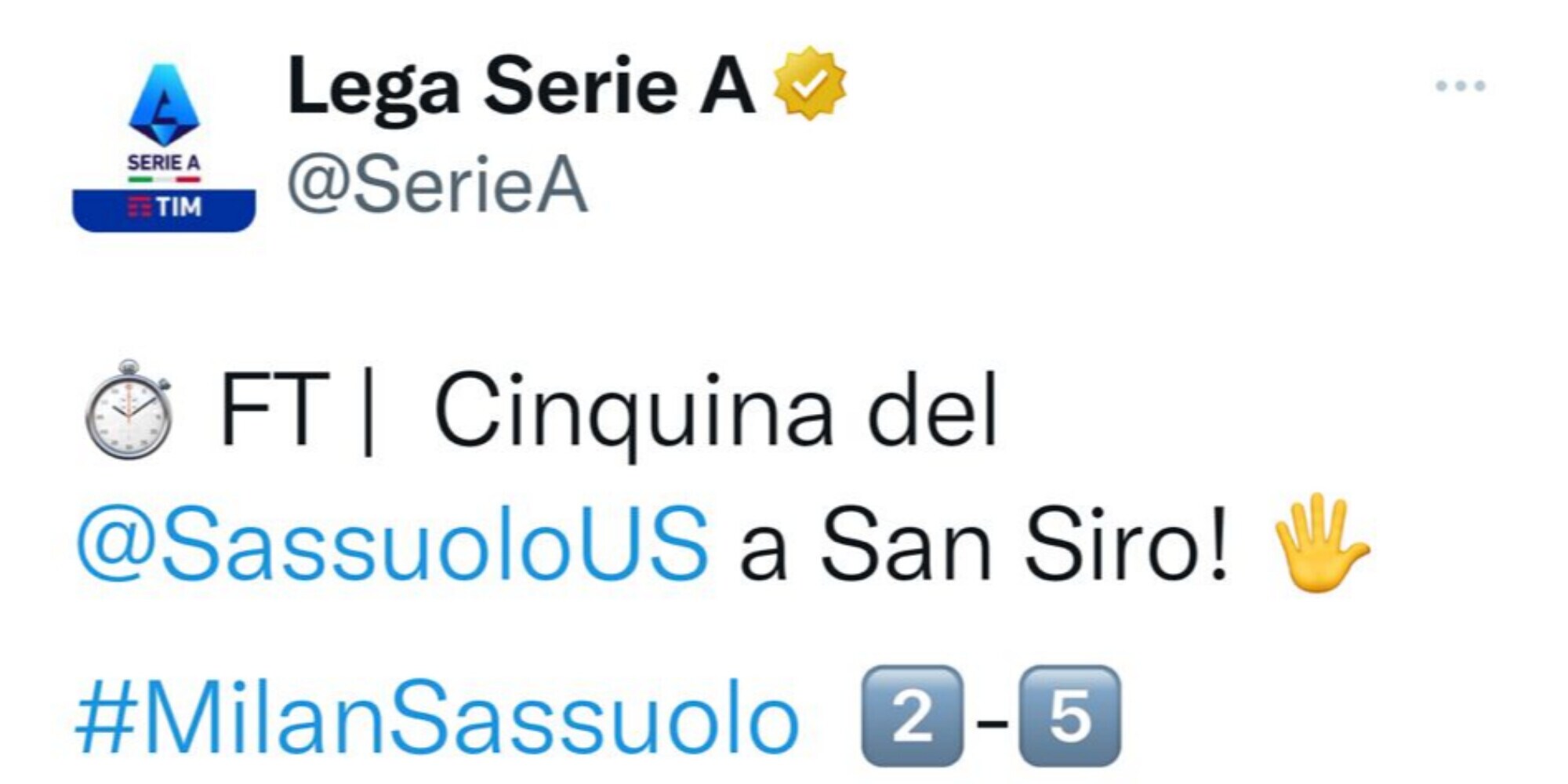 Gaffe della Lega: "manita" per il Milan
