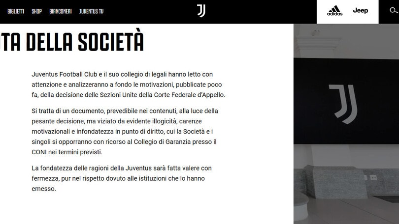 Plusvalenze, la Juve farà ricorso al Coni