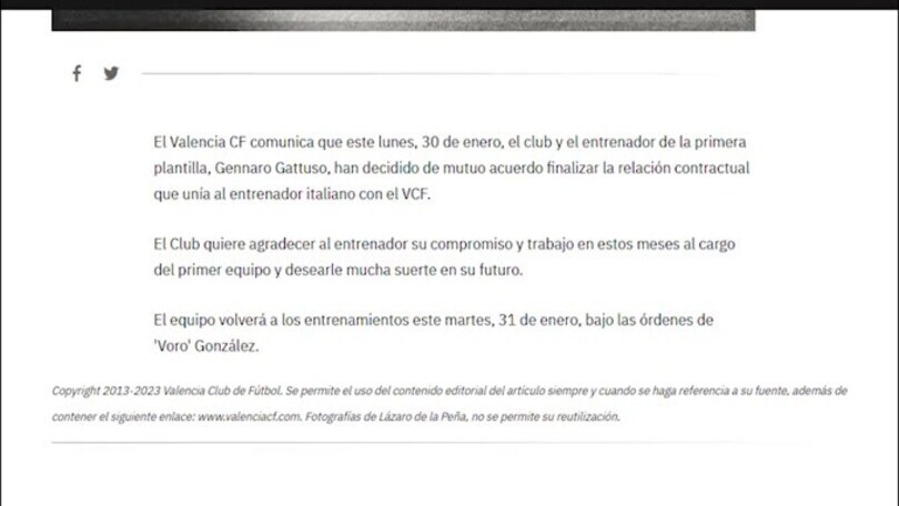 Valencia-Gattuso: addio con separazione consensuale