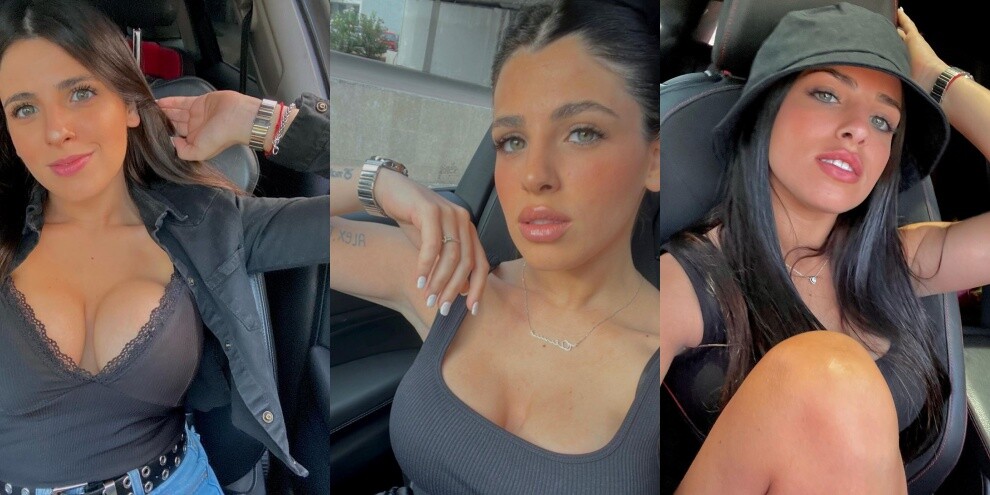 Valentina Cervantes, super sexy per il suo Enzo Fernandez nella loro Mercedes