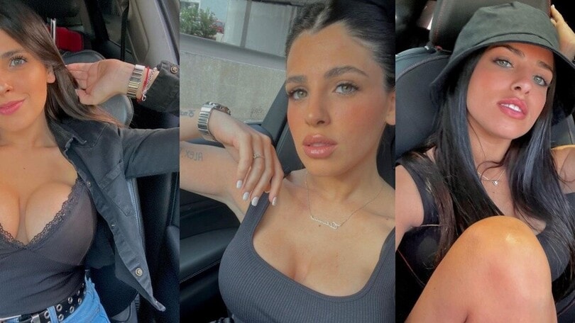 Valentina Cervantes, super sexy per il suo Enzo Fernandez nella loro Mercedes