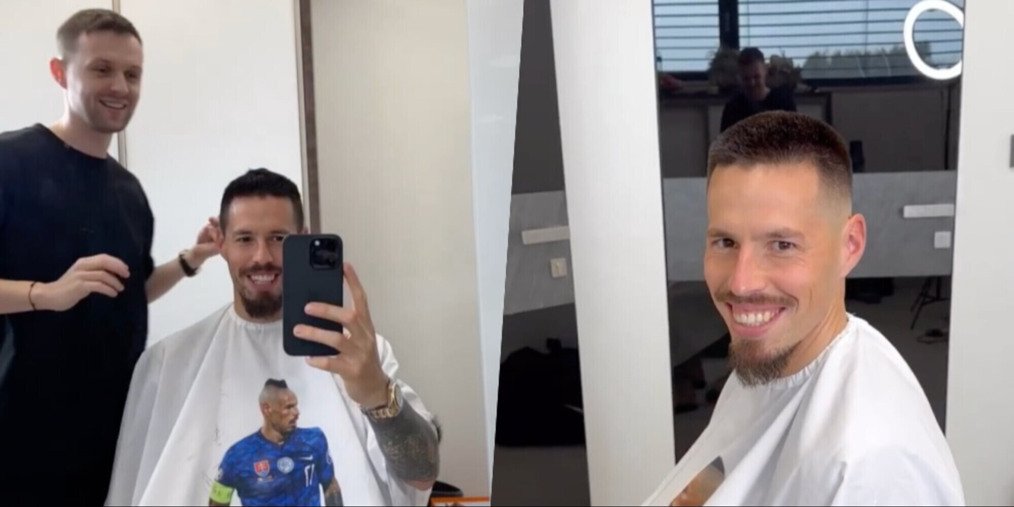 Nuovo look Hamsik: da Mertens a El Shaarawy, tutti increduli