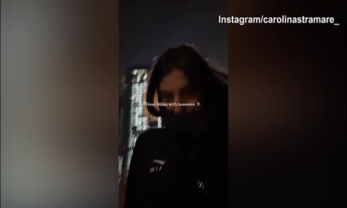 Carolina Stramare, serata in giro per Milano