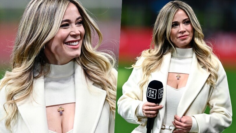 Diletta Leotta, il décolleté infiamma il derby di Milano