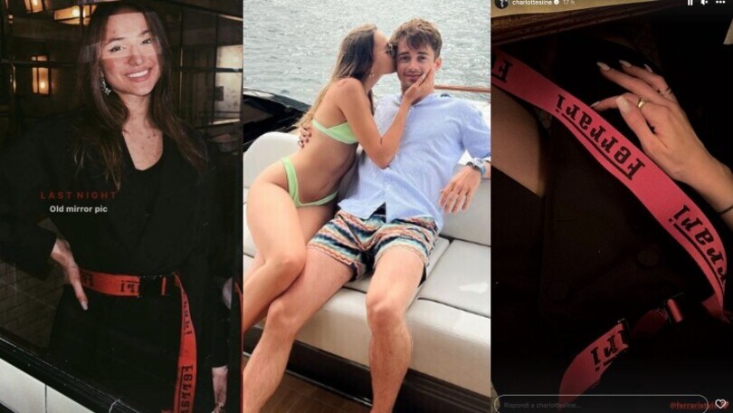 La ex fidanzata di Leclerc non rinuncia alla Ferrari: la sua cintura è griffata Maranello!