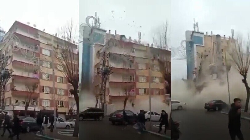 Terremoto in Turchia, crolla edificio all'improvviso