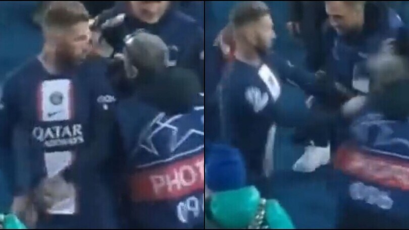 Sergio Ramos se la prende con i fotografi dopo il ko del Psg contro il Bayern Monaco
