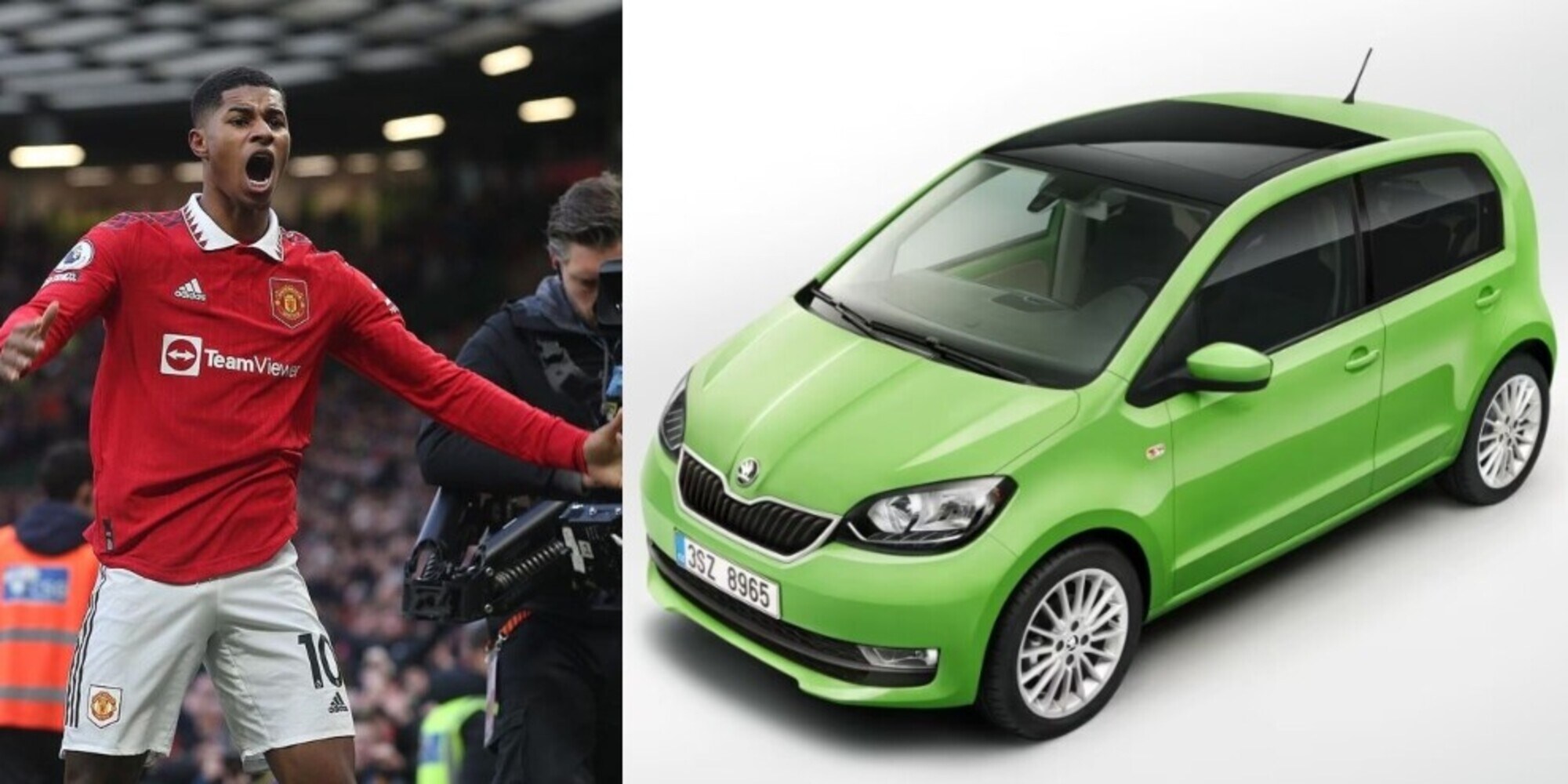 Rashford in giro con la McLaren: scopre che in realtà è una Skoda Citigo