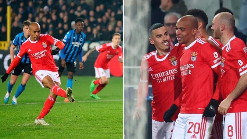 Joao Mario su rigore e Neres, il Benfica passa contro il Club Brugge