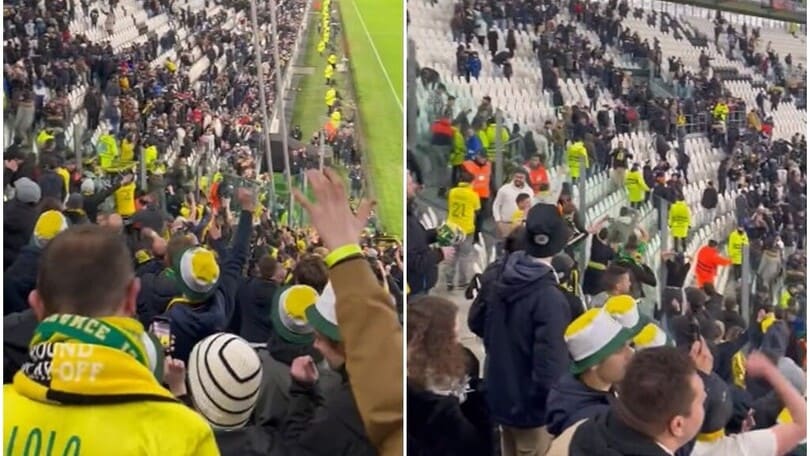 Juventus-Nantes, i tifosi francesi cantano "Serie B"