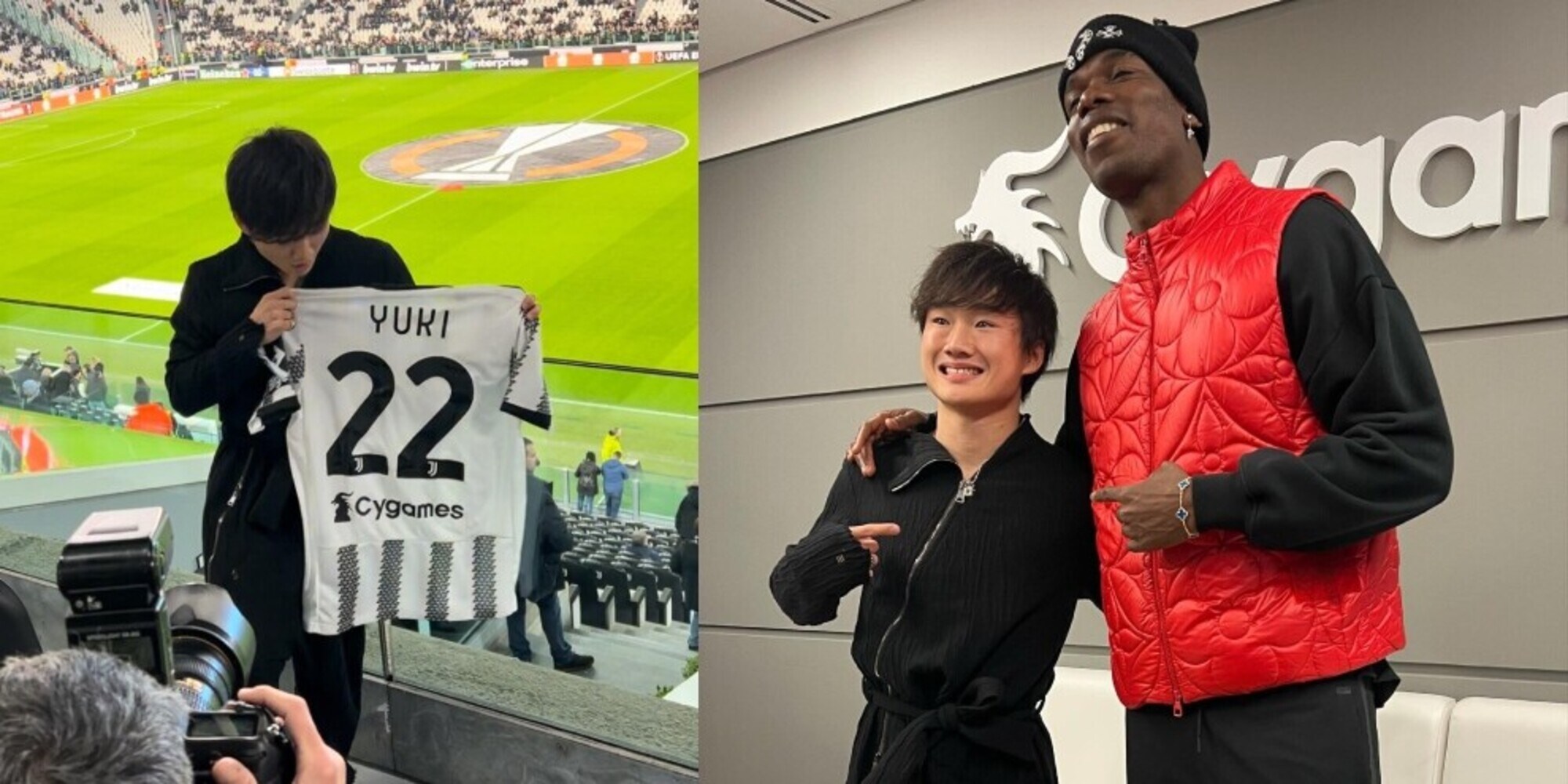 Tsunoda con Pogba allo Stadium per Juve-Nantes