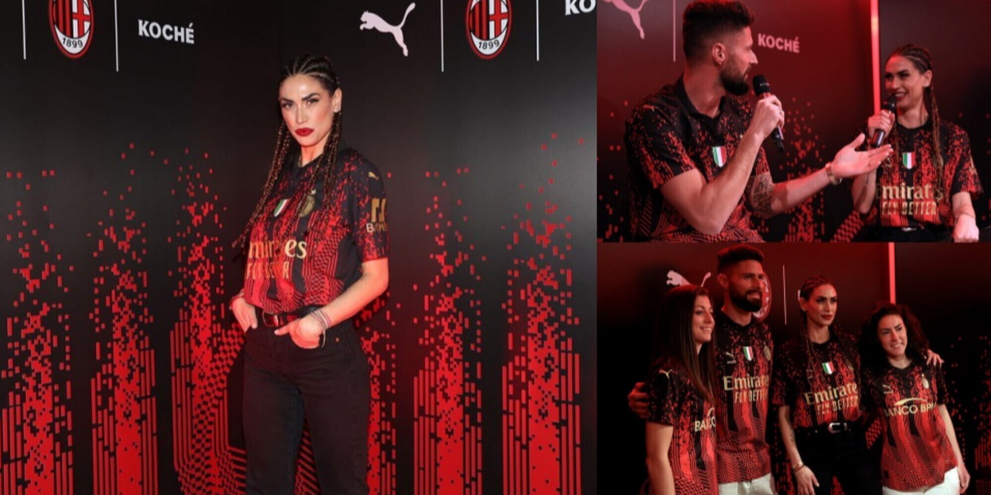 Melissa Satta e la nuova maglia del Milan: gli scatti con Giroud